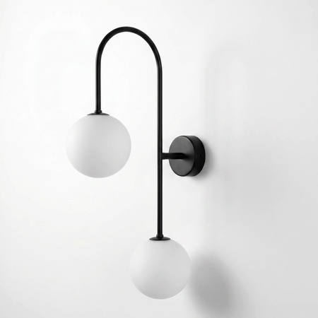 Czarny kinkiet ścienny na korytarz 2xG9 SILA Kaja Lighting K-5993