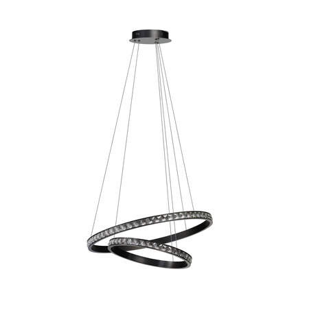 Lampa wisząca podwójny okręg z kryształkami AZALEA 60+40 3-STEP DIMM BK AZZARDO AZ6773