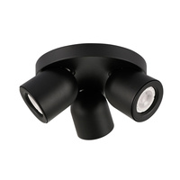 Lampa sufitowa Nuora czarna z trzema reflektorkami GU10 Italux SPL-2855-3C-BL