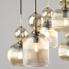 Lampa wisząca koniakowe ryflowane klosze SOPHIA COGNAC 6xE14 Tk Lighting 11044