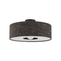 Lampa sufitowa okrągła z tkaniny w kolorze czarny melanż 50cm 1xE27 AMARELA M Nowodvorski 11658