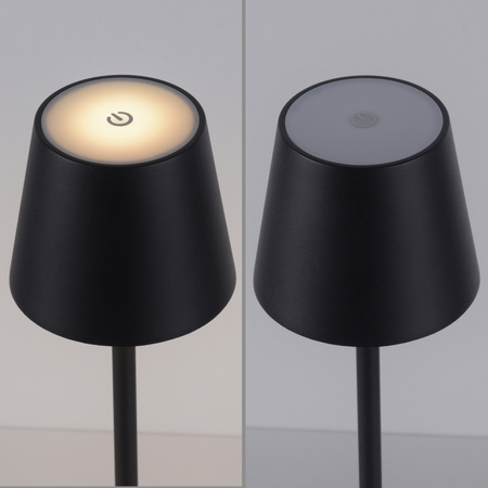 Czarna lampa podłogowa bezprzewodowa USB również na zewnątrz EURIA LED 3000K Just Light 19252-18