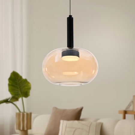 Lampa wisząca czarna z bursztynowym kloszem BUENO 1xGX53 Candellux Studio 31-50465