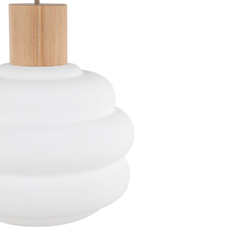 Lampa wisząca szklany klosz 20cm z dodatkiem drewna MELIA 1xE27 Tk Lighting 11090