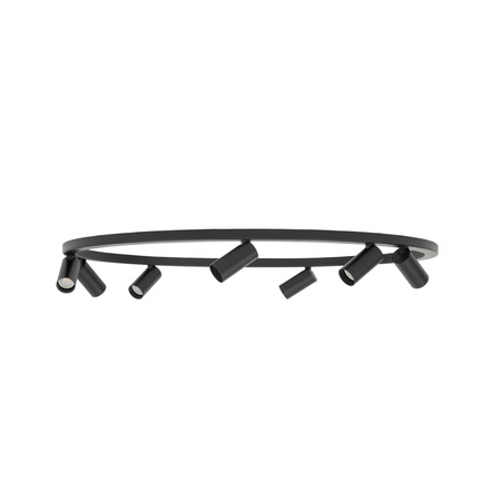 Czarna lampa sufitowa ring 80cm – okrągła forma z punktowymi światłami 7xGU10 FOURTY ROUND Nowodvorski 11944