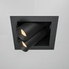 Czarna kwadratowa wpuszczana lampa z dwoma ruchomymi reflektorami LED 3000K Magnum DL094-02-7W3K-B Maytoni