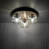 Okrągła lampa sufitowa trzy szklane klosze na drewnianej podstawie SALVIA BROWN 3xE14 Tk Lighting 11068