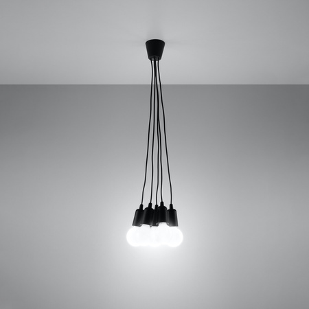 Lampa wisząca DIEGO 5 czarna Sollux SL.0574