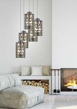 NOCTURNO LAMPA WISZĄCA TALERZ 5X40W E27 CHROM Candellux 35-57730