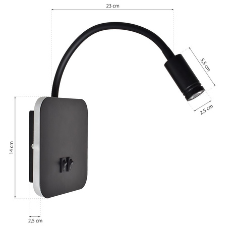 Kinkiet BASE BLACK port USB Milagro ML635
