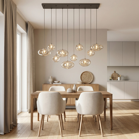 Lampa wisząca dziesięć zwisających nieregularnych kloszy NEBIA NEW BROWN 10XG9 Tk Lighting 11793