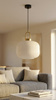 Lampa wisząca z białym kloszem w ryfle DIOP Kaja Lighting K-5890