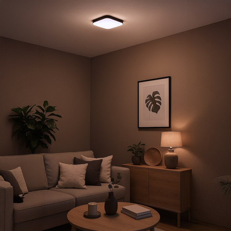 Plafon kwadratowy Nemo Czarny 26cm 11W LED 4000K Milagro ML1835