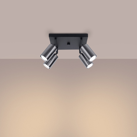 Plafon WINX 4 czarny/chrom Sollux SL.1370