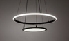Lampa wisząca dwa czarne okręgi LED z pilotem zdalnego sterowania Jasero Rabalux 72040