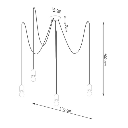 Lampa wisząca pająk beton NESO 5 Sollux Lighting SL.1161