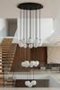 Czarna lampa wisząca z kloszami do wysokich pomieszczeń Kaja Lighting KP-34