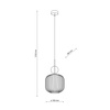 Lampa wisząca pojedyńcza karbowany szklany klosz z ozdobną szklaną kulą SOPHIA BIG COGNAC WHITE 1xE27 Tk Lighting 11373