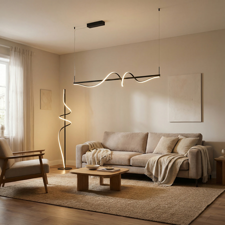 Lampa wisząca falowana z regulacją natężenia światła VIRGO PENDANT 120 3-STEP DIMM BK AZZARDO AZ7151