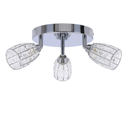 Shiba lampa sufitowa plafon chromowy 3x15w g9 klosz bezbarwny Candellux 98-13408