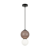 Lampa wisząca ceramiczna i szklana kula LED 3000K Pieve Italux PND-95221-1S-BR