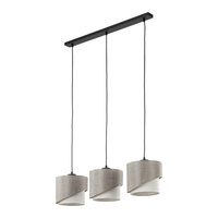 Lampa wisząca listwa trzy skośne abażurki ELBRUS LINEN 3xE27 Tk Lighting 10868