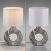 Lampka stołowa ceramiczna szary marmur z abażurem CARARA 1xE27 Just Light 14193-15