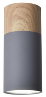 TUBA LAMPA SUFITOWA 1X15W GU10 6,8/15 SZARY+DREWNO Candellux 2284279