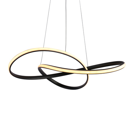 Czarna lampa wisząca LED o średnicy 50cm z wyborem barwy światła Consa Italux PND-19221C-BK