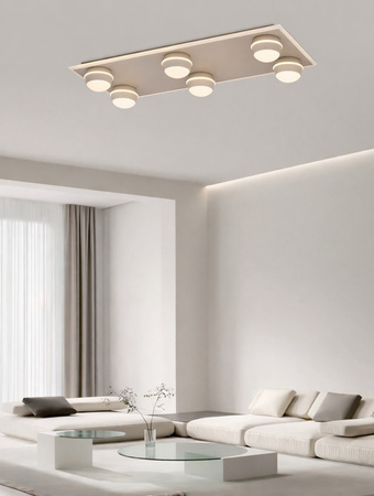 Plafon szóstka prostokątny Biarritz kaszmirowy Aviano Lighting 9047-713