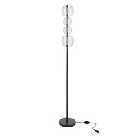 Lampa podłogowa czarna cztery szklane kule na pionowym profilu PLAYA 15W LED 3000K Candellux Studio 54-50557