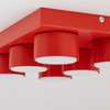 Prostokątny czerwony plafon sufitowy sześciopunktowy BRIX RED 6XGX53 Tk Lighting 11294