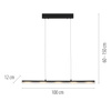 Czarna szklana lampa wisząca liniowa NELE LED 3000K z funkcją SwitchMo  Just Light 12288-18