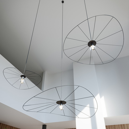 Lampa wisząca ESKOLA 70cm czarna metalowa THORO Sollux Lighting TH.010CZ