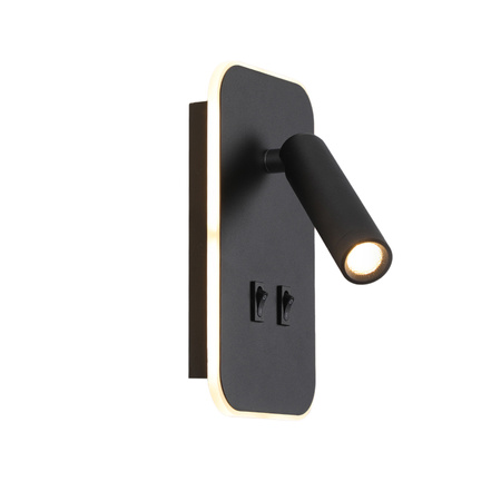 KInkiet Doria czarny LED 3000K z dodatkowym podświetleniem Italux WL-83957-1-BK