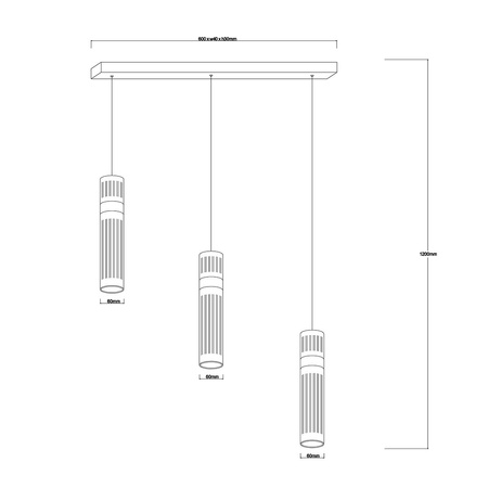 Lampa wisząca Ambiente 3 grafitowa LED CCT Light Prestige LP-1510/3L GR