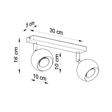 Lampa sufitowa, oprawa podwójna OCULARE 2 Sollux Lighting SL0438 SL0444 - kolor do wyboru