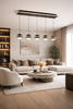 Lampa wisząca piątka prosta Biarritz czarny chrom Aviano Lighting 7047-605