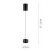  Lampa wisząca pojedyńcza czarna kula LED 3000K z funkcją ComfortLift BALLINI Just Light 15260-18