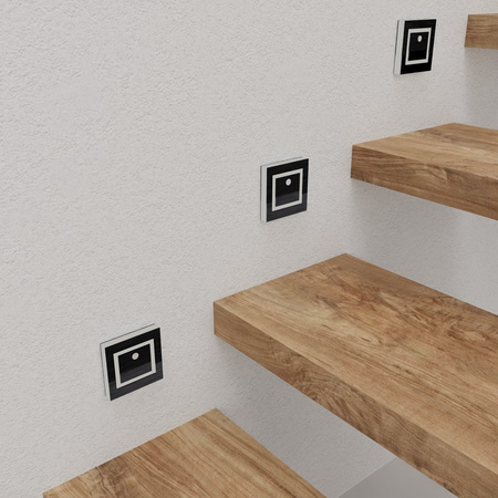 Oprawa schodowa czarna EVRA BLACK 3000K z czujnikiem ruchu 12V Milagro EKS6902