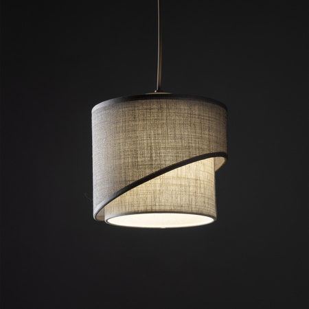 Lampa wisząca pojedyńcza podwójny abażur ELBRUS LINEN 1XE27 200 Tk Lighting 10865