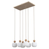 Sześciozwisowa lampa wisząca szklane klosze z dodatkiem drewna BALLO 6XE14 6xE14 Tk Lighting 11052