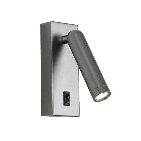 Kinkiet z przełącznikiem Nova szary LED 3000K Italux WL-46376-1-GR