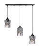 Felis lampa wisząca czarny 3x60w e27 klosz dymiony Candellux 33-00149