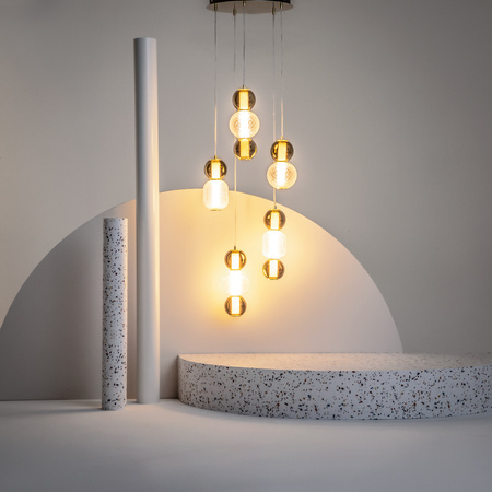 Kaskadowa lampa wisząca kule – pionowa kompozycja światła LED 3000K Drop MOD273PL-L80G3K Maytoni