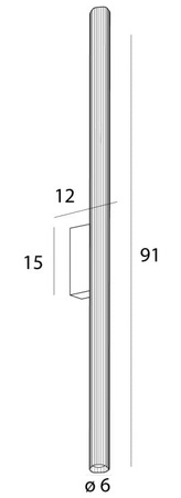 KINKIET FAYETTE 91CM 18W IP44 3000K CZARNY MAXLIGHT W0367