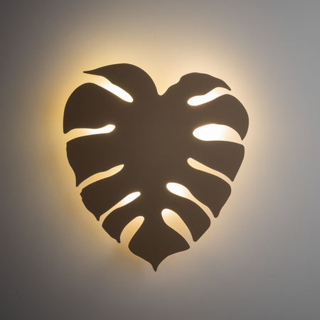 Kinkiet w kształcie liścia monstery w kolorze sabia podświetlający ściane MONSTERA SABIA 3xG9 Tk Lighting 10626