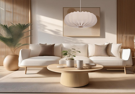 Lampa wisząca skandynawska z abażurem beżowym frappe 66 cm do salonu i jadalni CAFEE 1xE27 Candellux Studio 31-39231