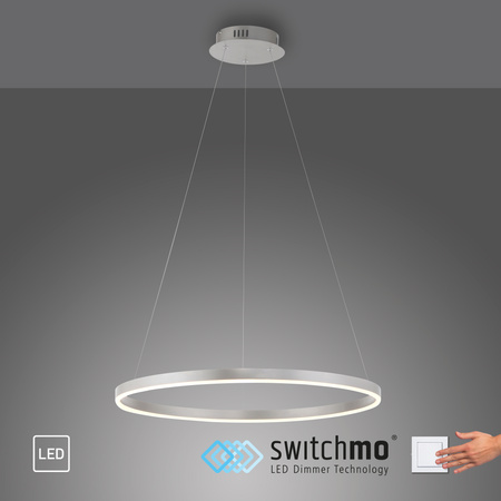  Lampa wisząca aluminiowy okrąg 58cm LED 3000K z funkcją ściemniania SwitchMo RITUS Just LIght 15394-95