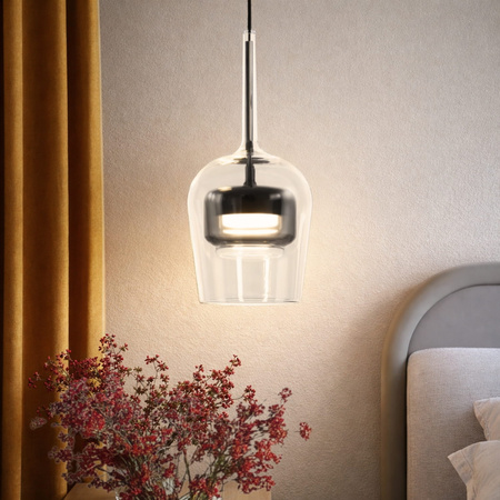 Lampa wisząca pojedyńcza z podwójnym kloszem bezbarwnym i dymionym GLAXI 1xGX53 Candellux Studio 31-50359